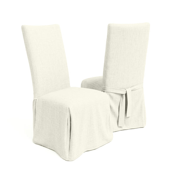 Off-White Twill Custom Dining Chair Cover