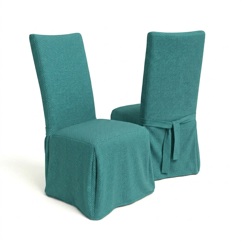 Coastal Teal Custom Dining Chair Cover
