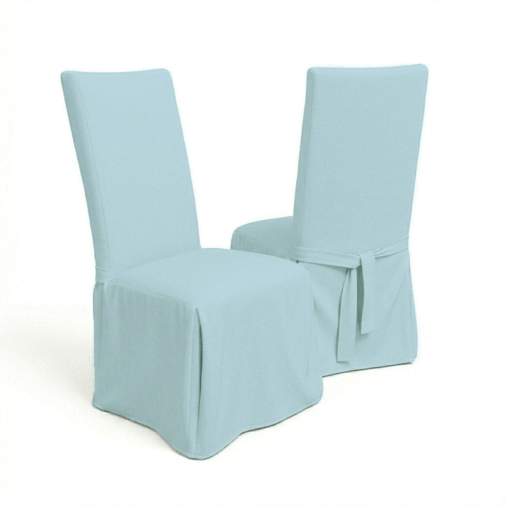 Sky Blue Twill Custom Dining Chair Cover
