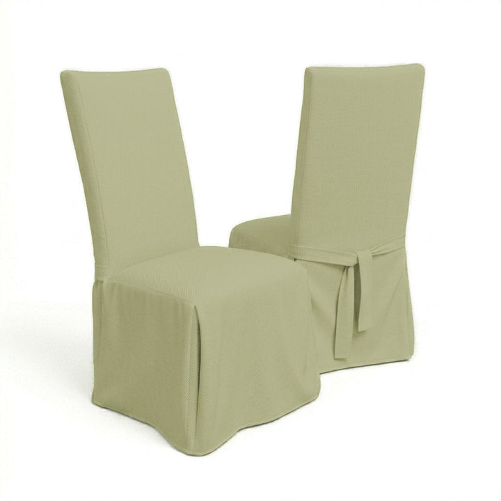 Basil Green Twill Custom Dining Chair Cover