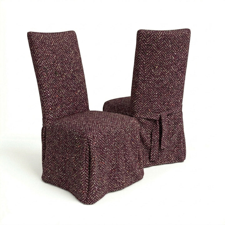 Ruby Cheer Premium Weave custom dining chair cover in ruby red