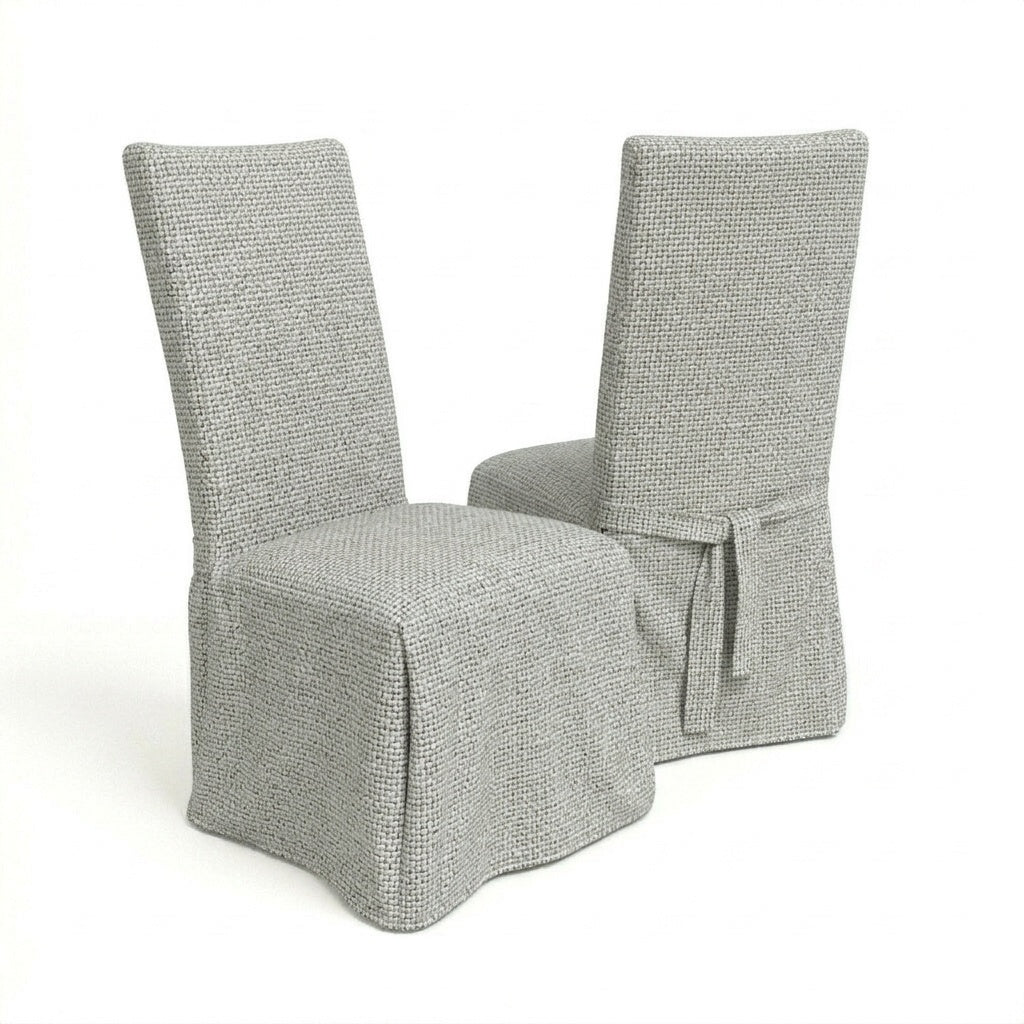 Dove Gray performance weave custom dining chair cover