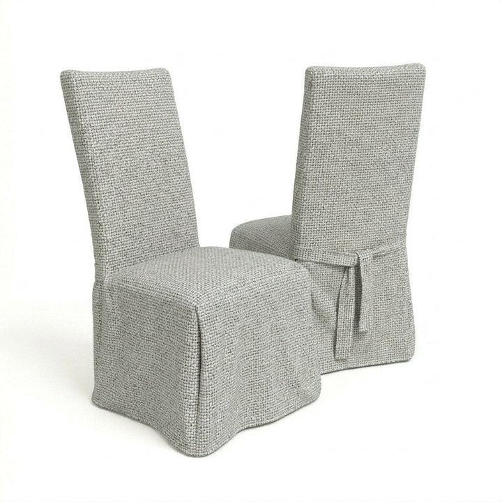 Dove Gray performance weave custom dining chair cover