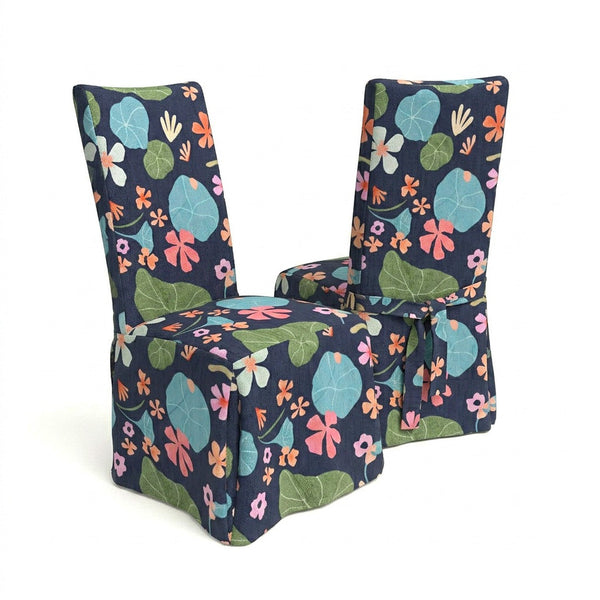 Water Lilly Canvas Print Custom Dining Chair Cover
