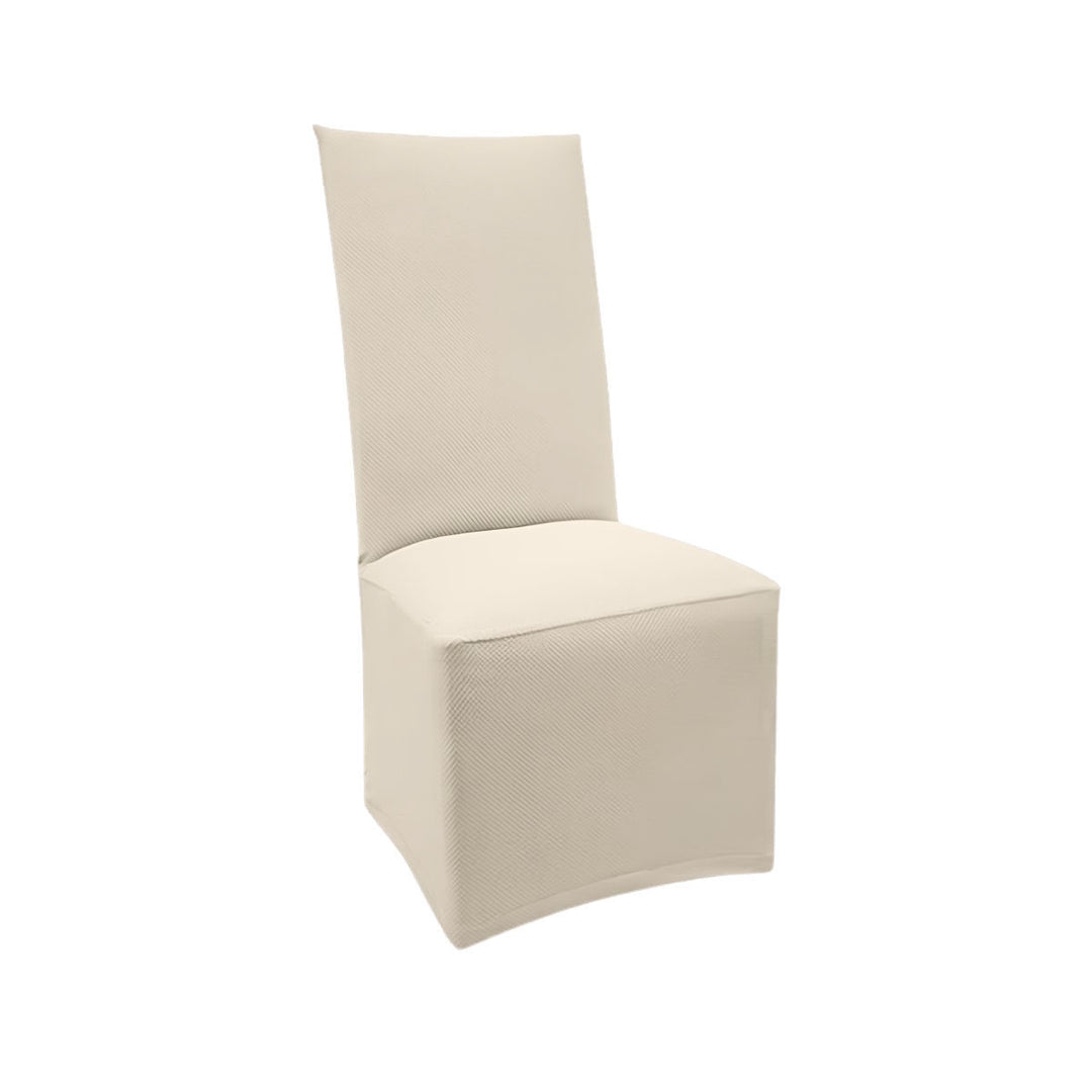 FlexFit Soft White Custom Dining Chair Cover