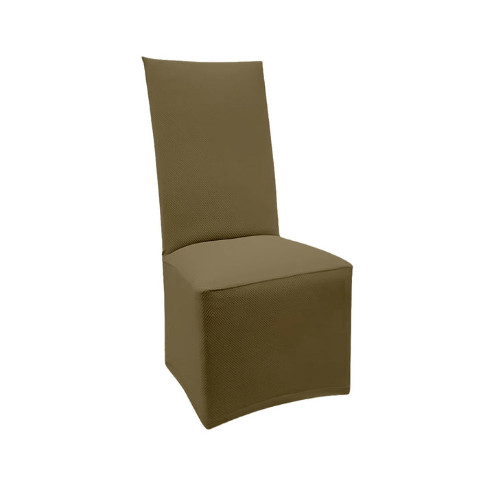FlexFit Warm Khaki Custom Dining Chair Cover