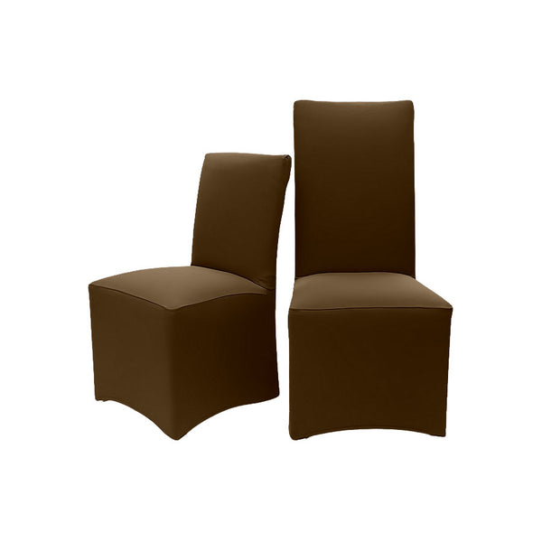 Chestnut Brown Stretch Suede Custom Dining Chair Cover