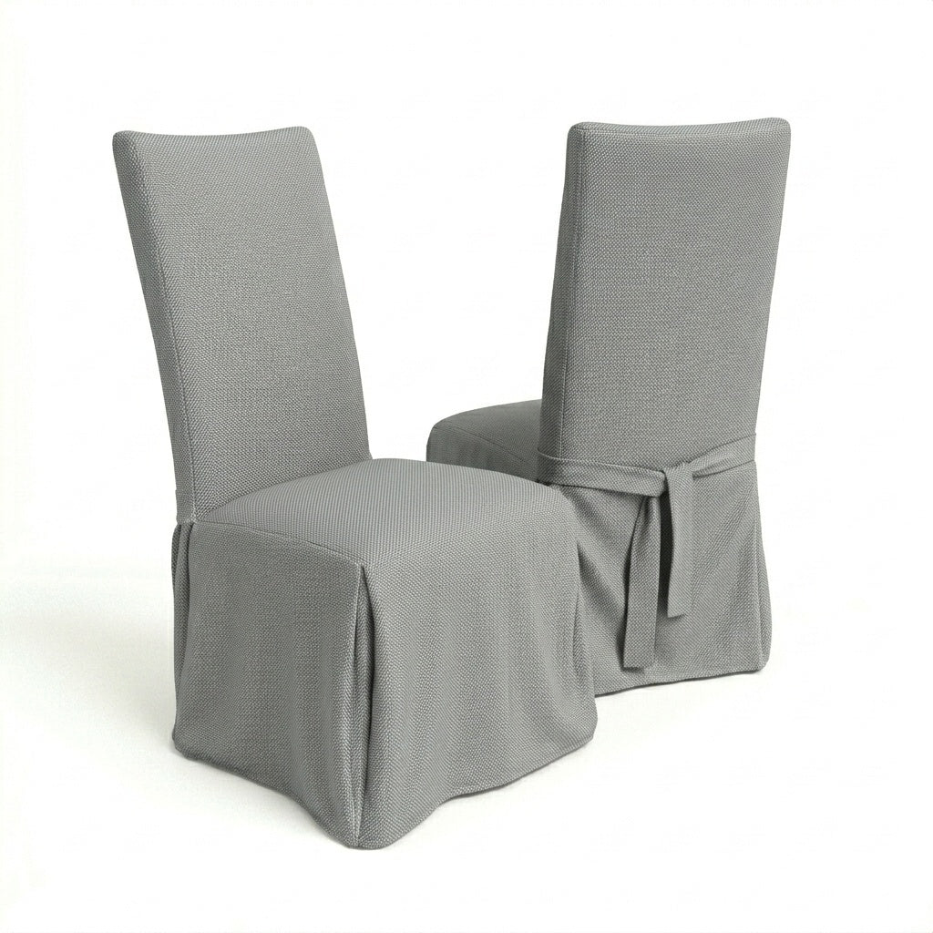 Cool Gray Outdoor Performance custom dining chair cover in cool gray