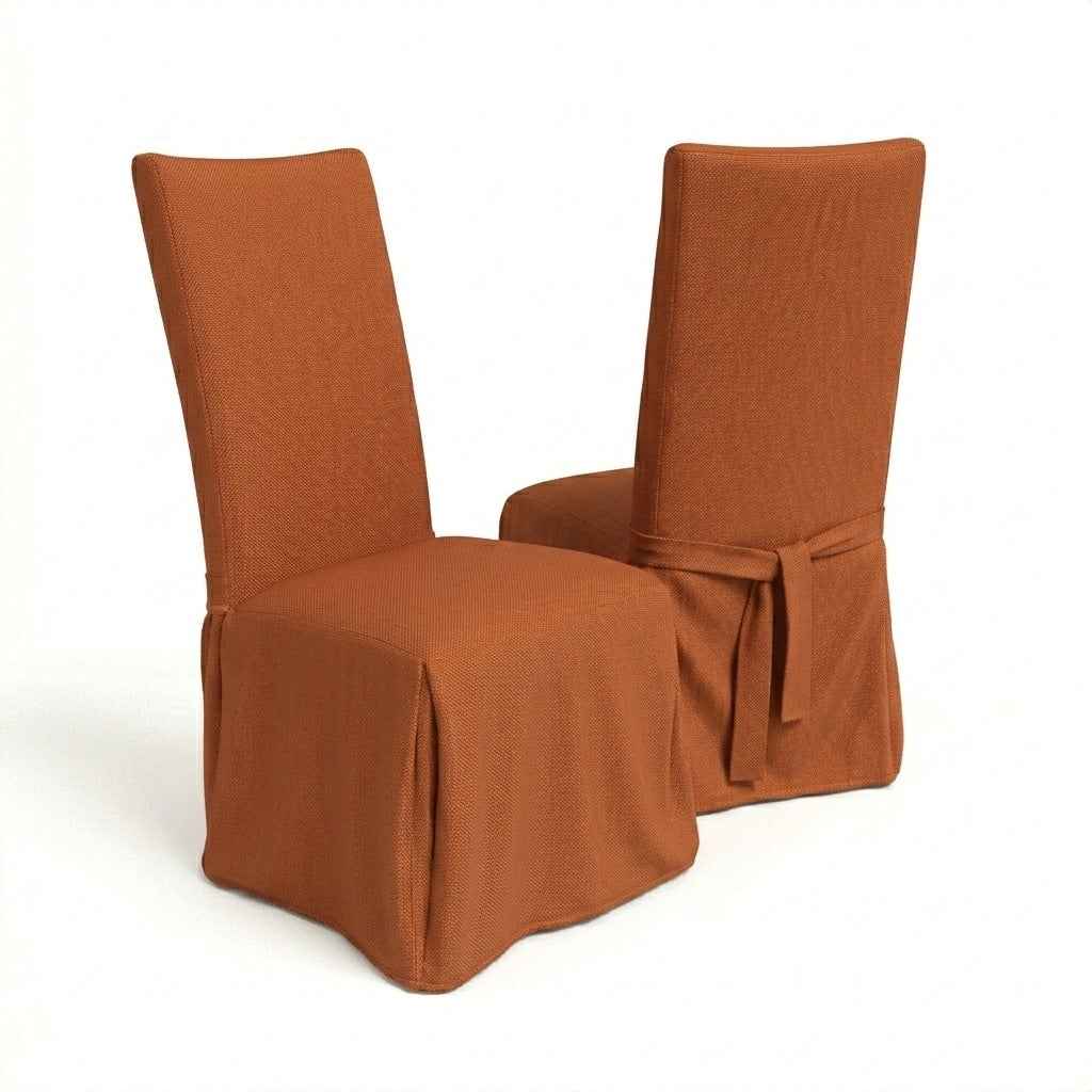 Terracotta Sun Outdoor Performance custom dining chair cover in terracotta