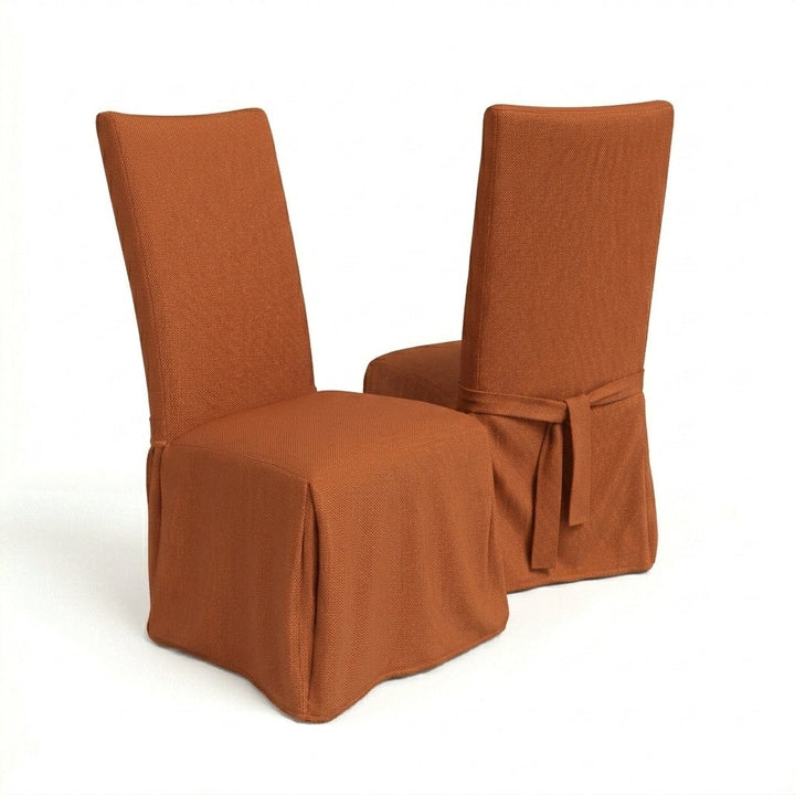 Terracotta Sun Outdoor Performance custom dining chair cover in terracotta