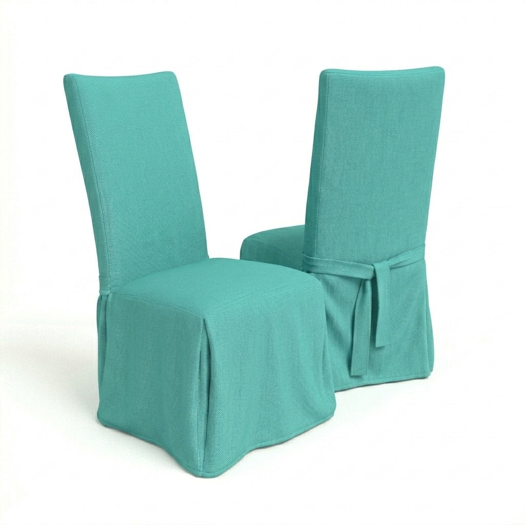 Turquoise Outdoor Performance custom dining chair cover in bright turquoise
