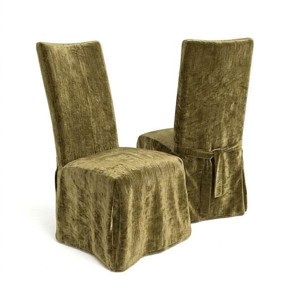 Fresh Olive Chenille Custom Dining Chair Cover