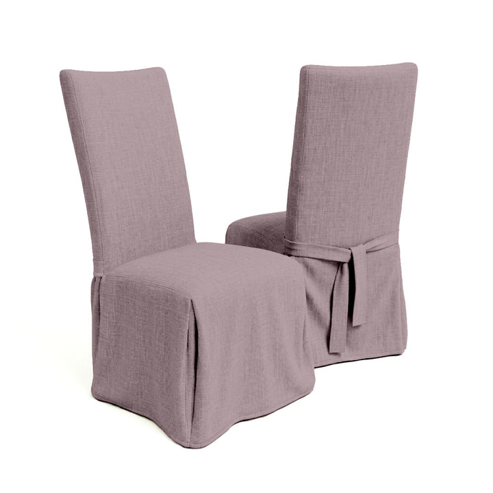 Lilac Poplin Custom Dining Chair Cover