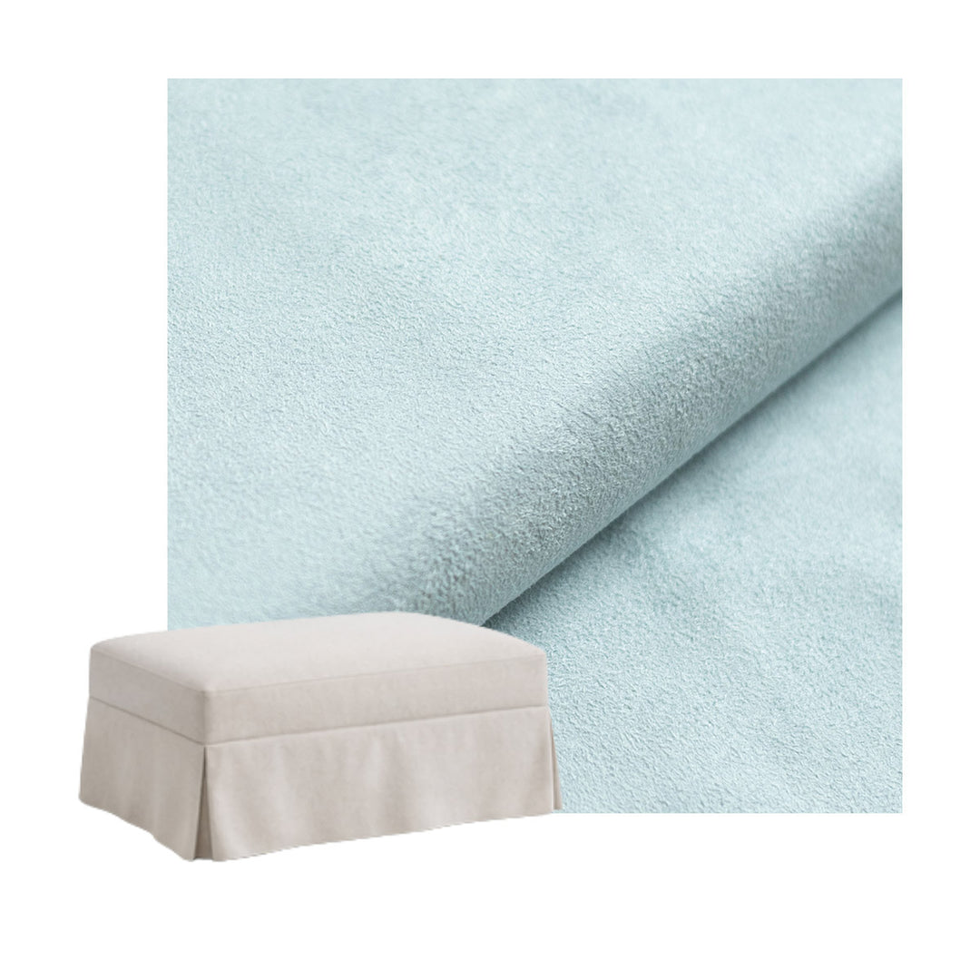 Soft Seafoam SuedeTouch Custom Ottoman Slipcover