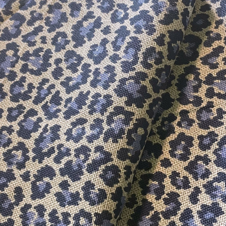 Indigo Leopard Print Custom Sectional Sofa Slipcover