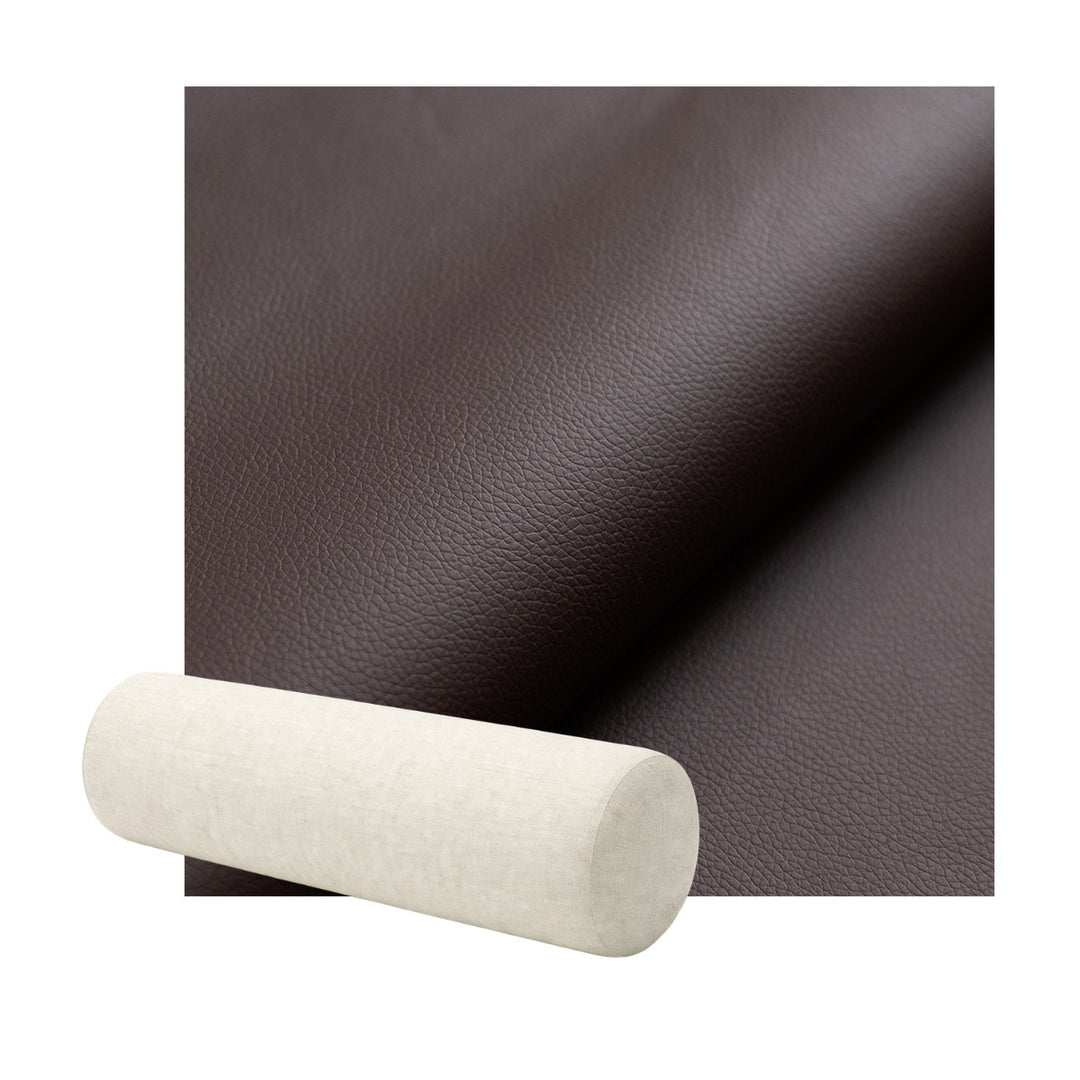 Dark Brown Faux Leather Bolster Pillow