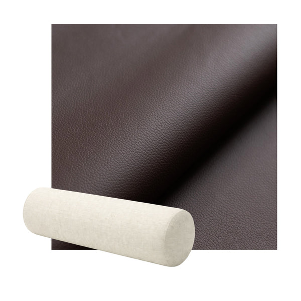 Dark Brown Faux Leather Bolster Pillow