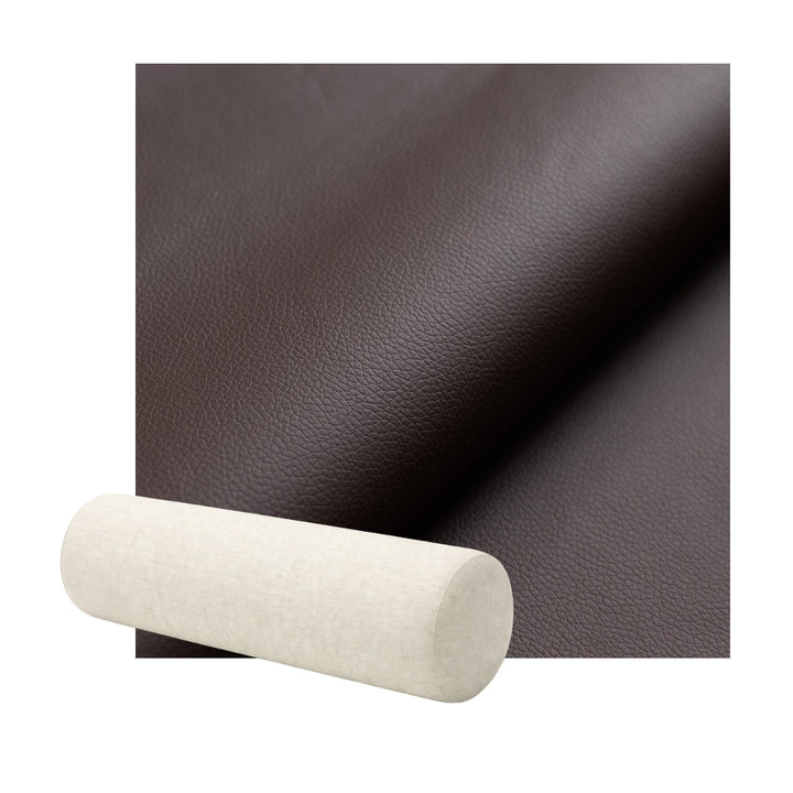 Dark Brown Faux Leather Bolster Pillow