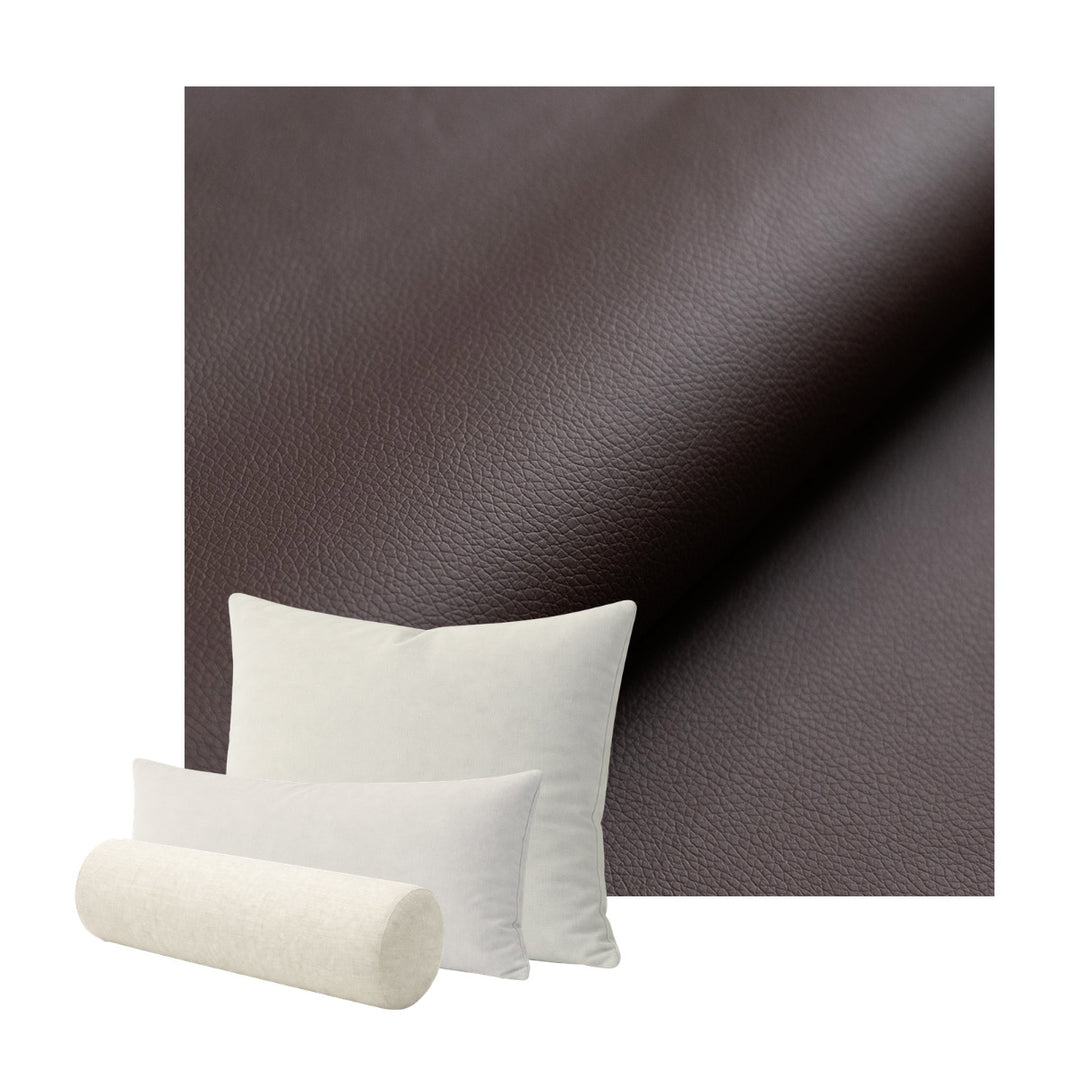 Dark Brown Faux Leather Custom Pillow Cover