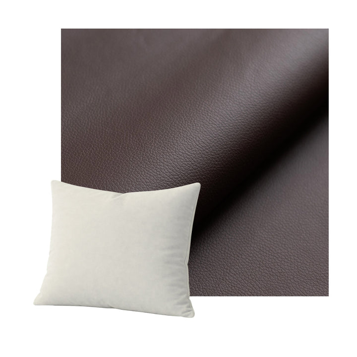 Dark Brown Faux Leather Throw Pillow