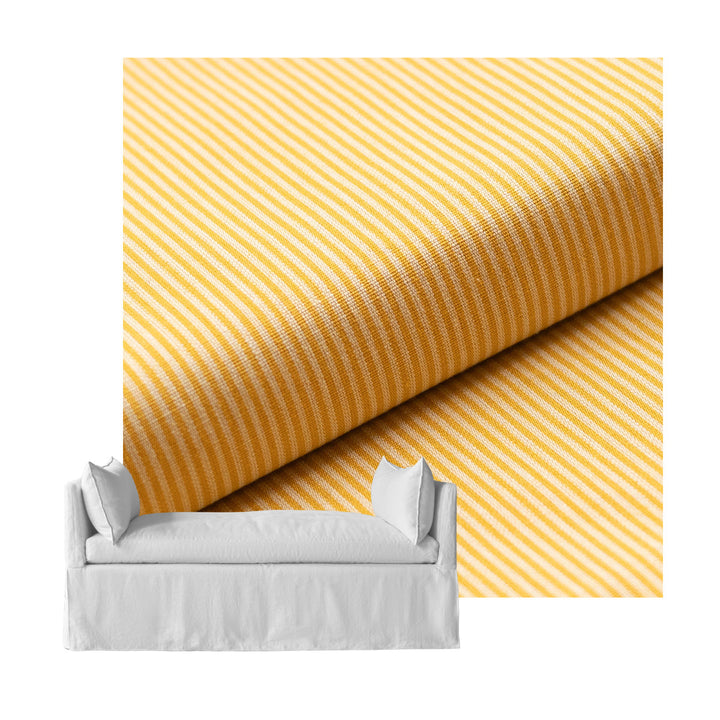 Yellow Pinstripe Custom Daybed Cover