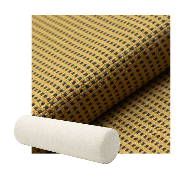 Yellow Check Premium Weave Bolster Pillow
