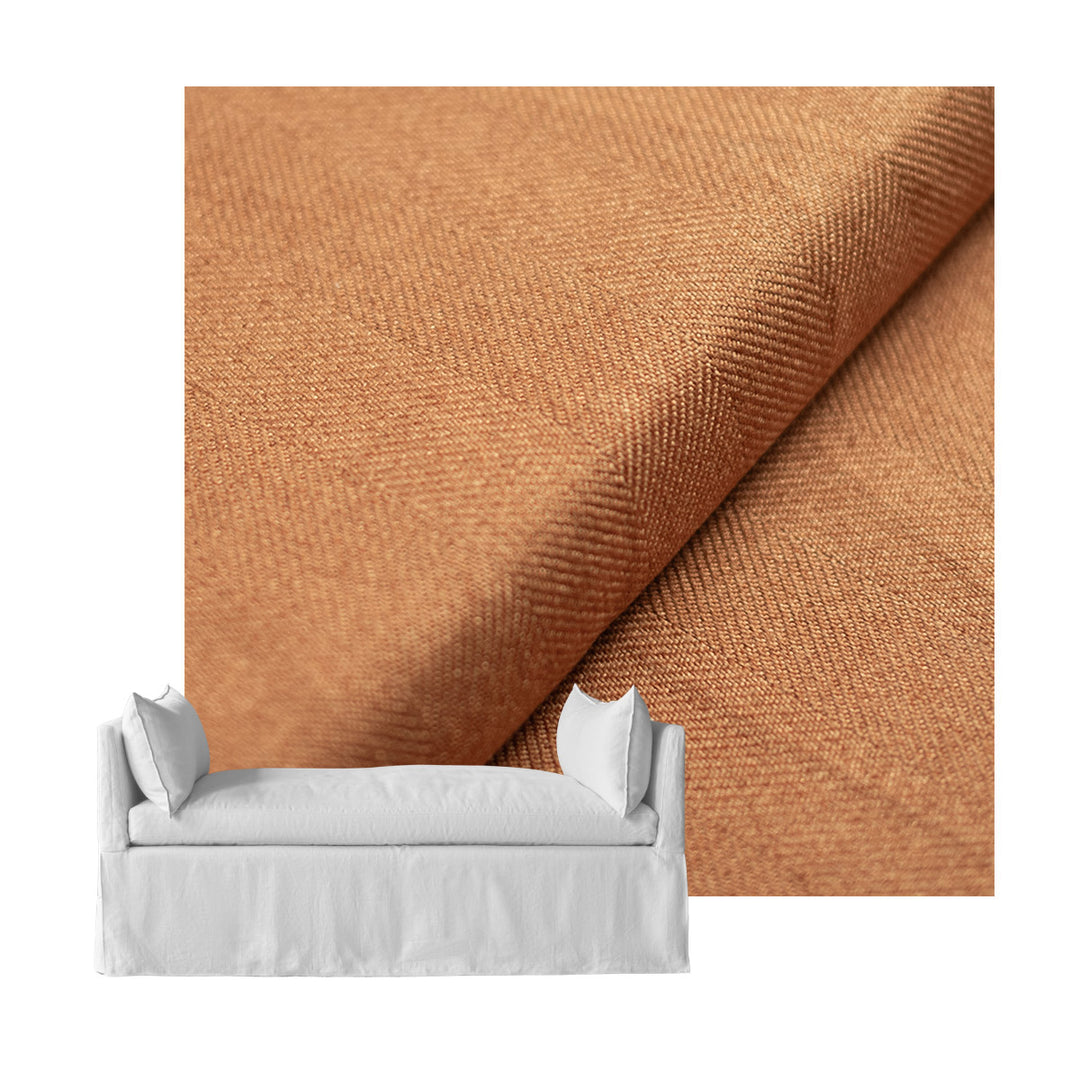 Terracotta Herringbone Weave Custom Daybed Cover
