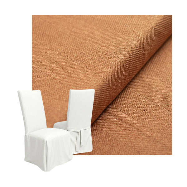 Terracotta Herringbone Weave Custom Dining Chair Cover