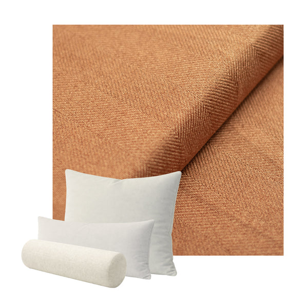 Terracotta Herringbone Weave Custom Pillow Cover