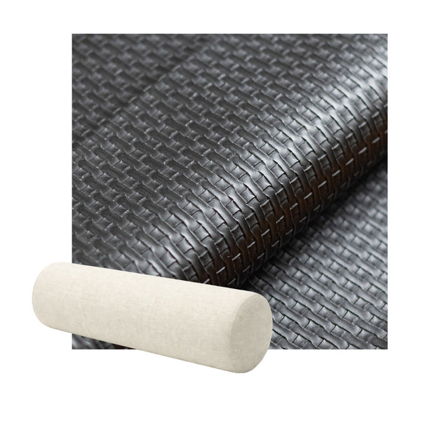 Black Weave Faux Leather Bolster Pillow