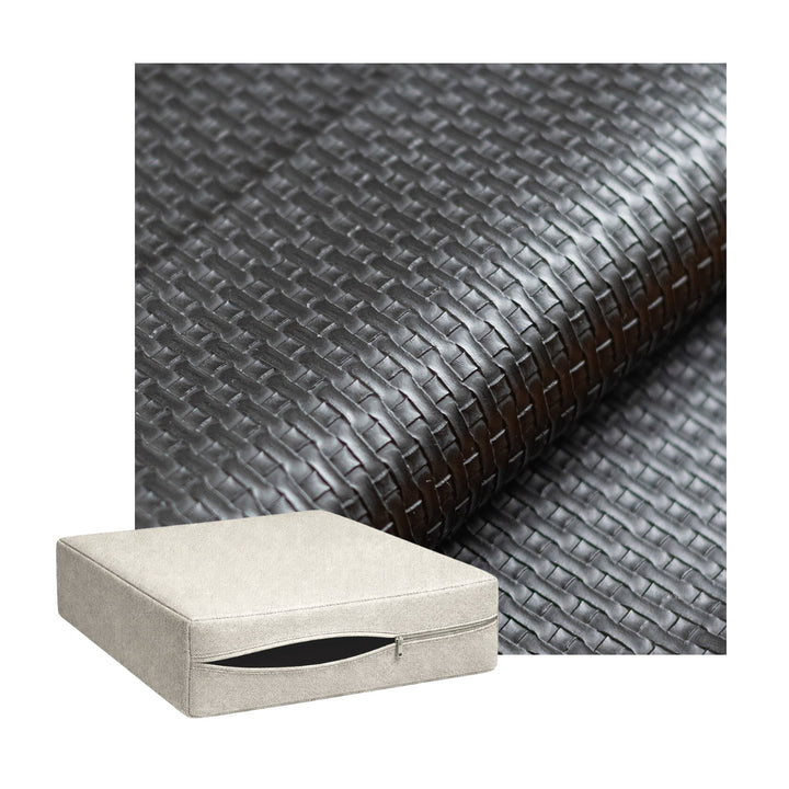 Black Weave Faux Leather Custom Cushion Cover