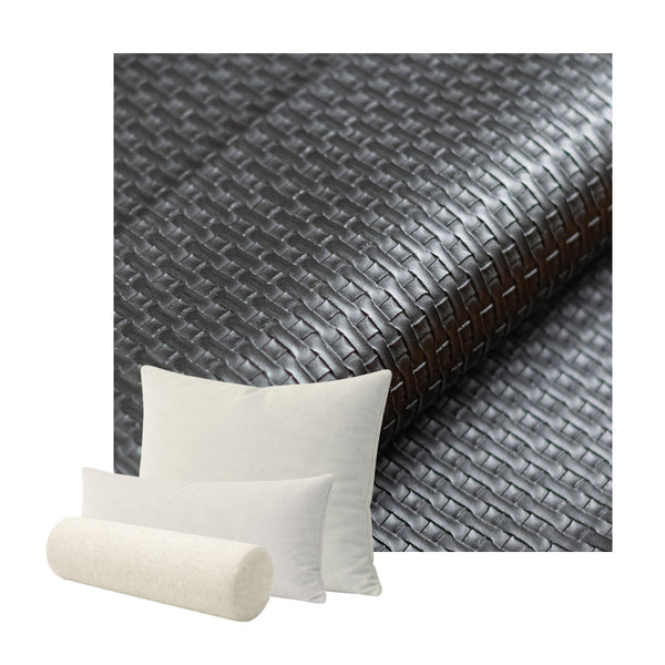 Black Weave Faux Leather Custom Pillow Cover