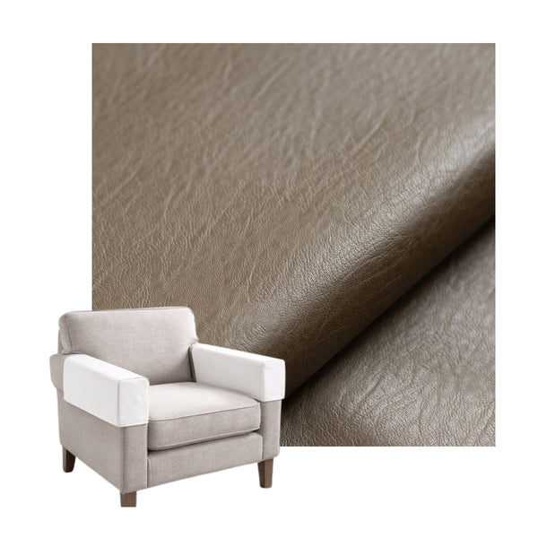 Warm Greige Faux Leather Custom Armrest Cover