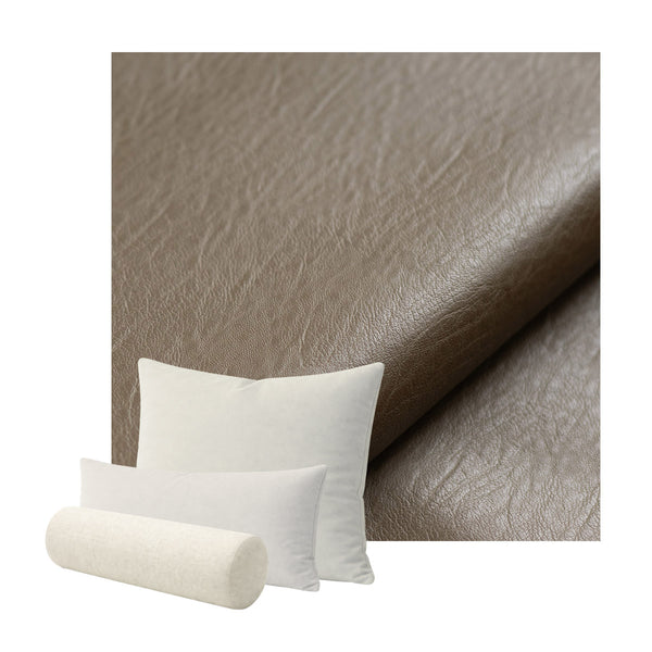 Warm Greige Faux Leather Custom Pillow Cover