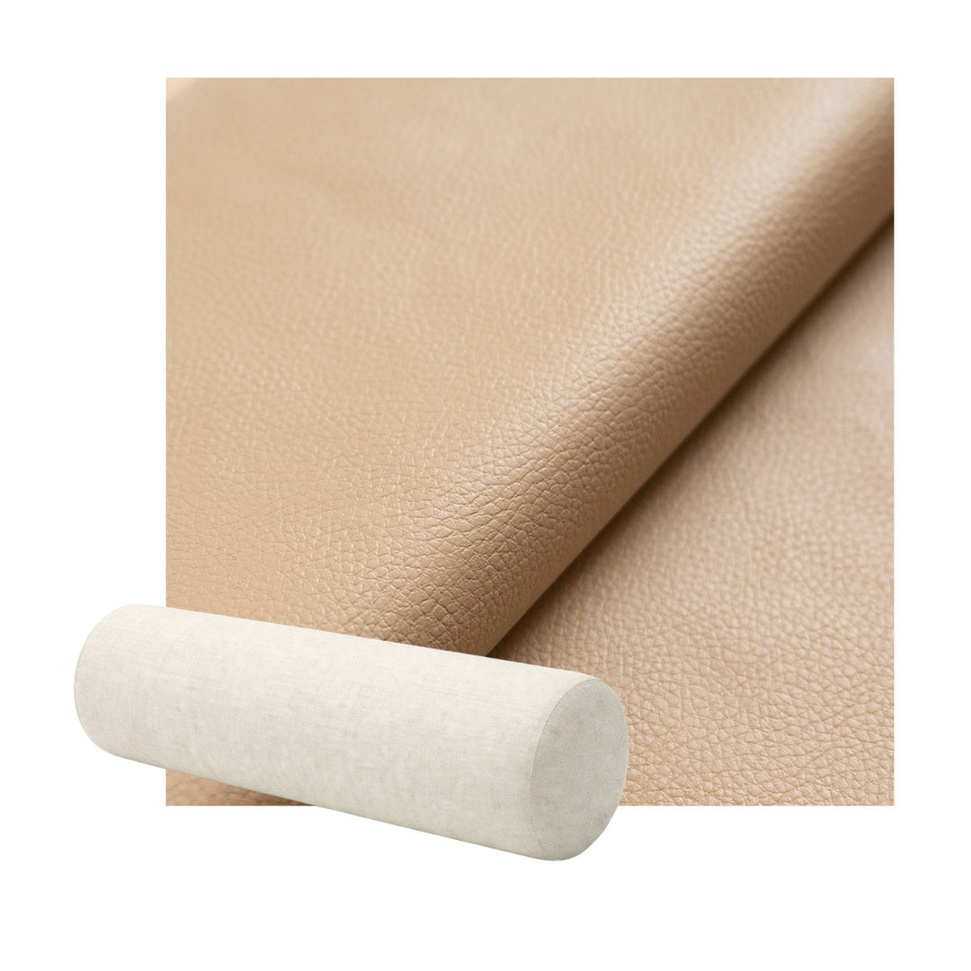 Light Sand Faux Leather Bolster Pillow