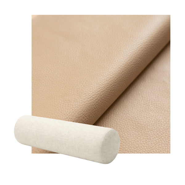 Light Sand Faux Leather Bolster Pillow