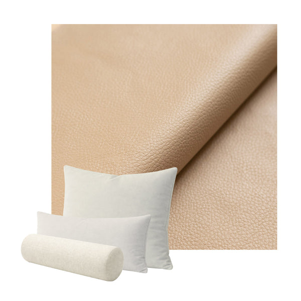 Light Sand Faux Leather Custom Pillow Cover