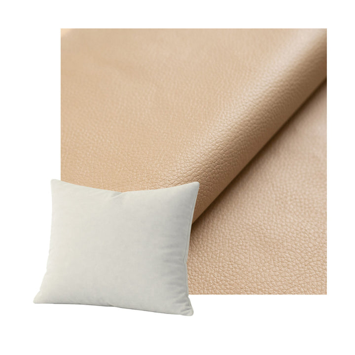 Light Sand Faux Leather Throw Pillow