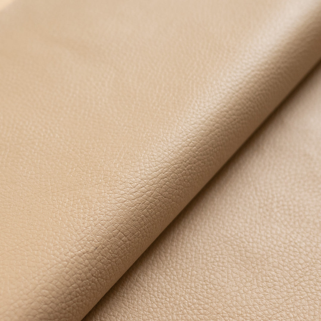 Light Sand Faux Leather Throw Pillow