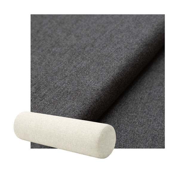 Cobblestone Gray Brushed Twill Bolster Pillow
