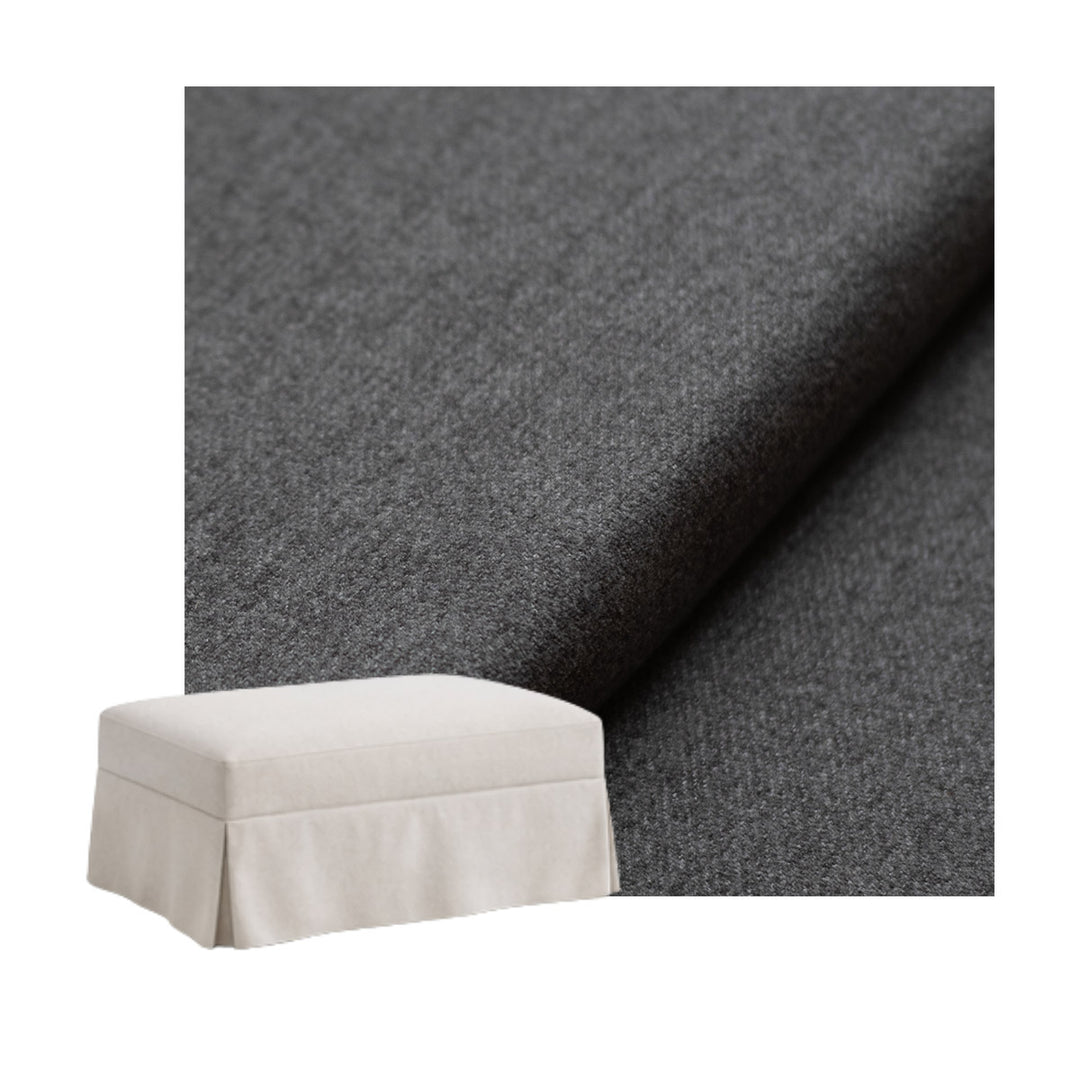 Cobblestone Gray Custom Ottoman Slipcover