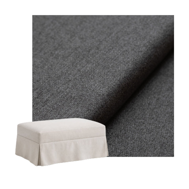 Cobblestone Gray Custom Ottoman Slipcover