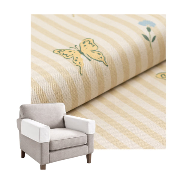 Paulette Butterfly Canvas Custom Armrest Cover