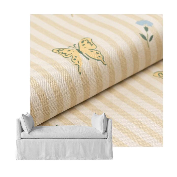 Paulette Butterfly Canvas Custom Daybed Cover