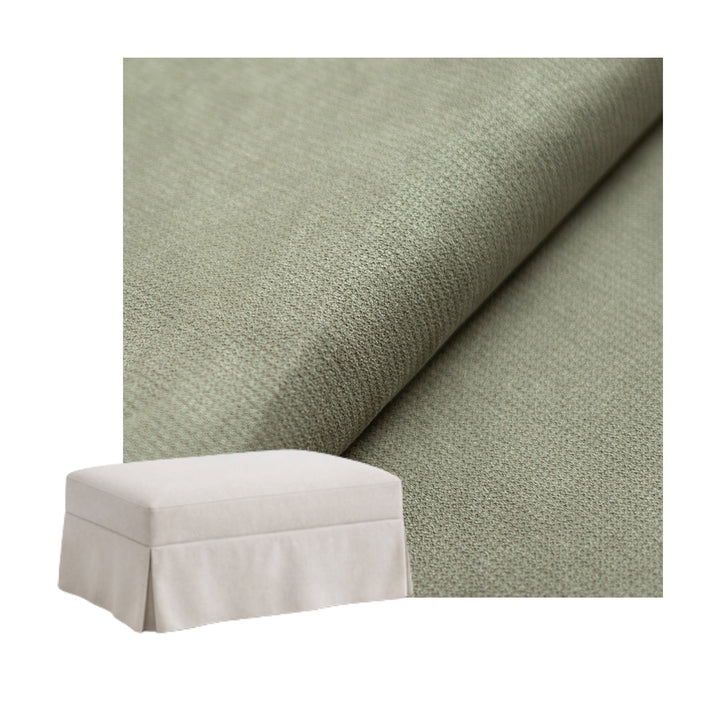 Mist Green Performance Canvas Custom Ottoman Slipcover