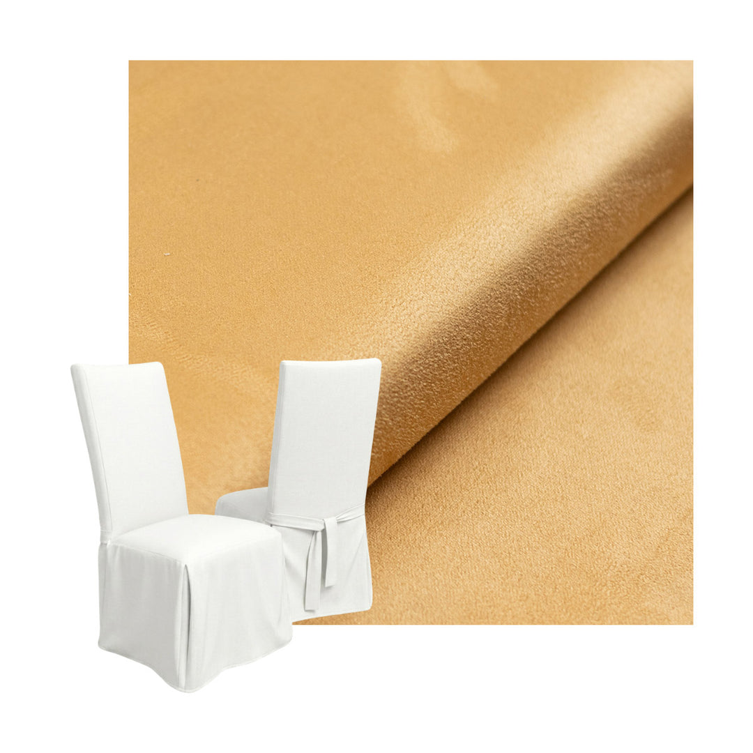 Warm Yellow Leather-look Custom Dining Chair Cover