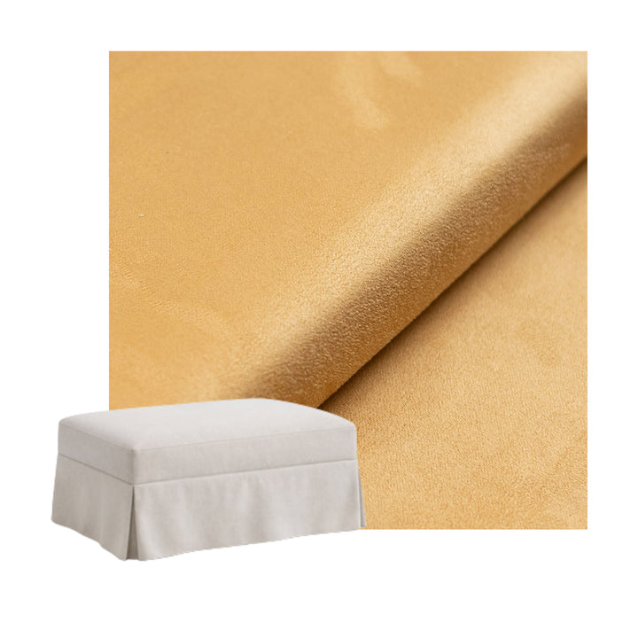Warm Yellow Leather-look Custom Ottoman Slipcover