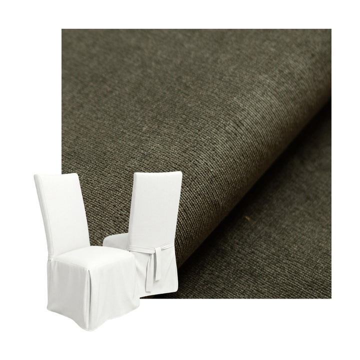 Earth Green Velour Custom Dining Chair Cover