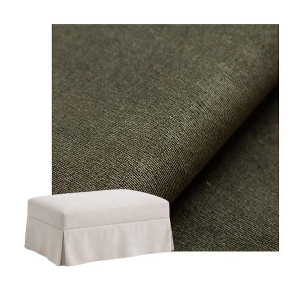 Earth Green Velour Custom Ottoman Slipcover
