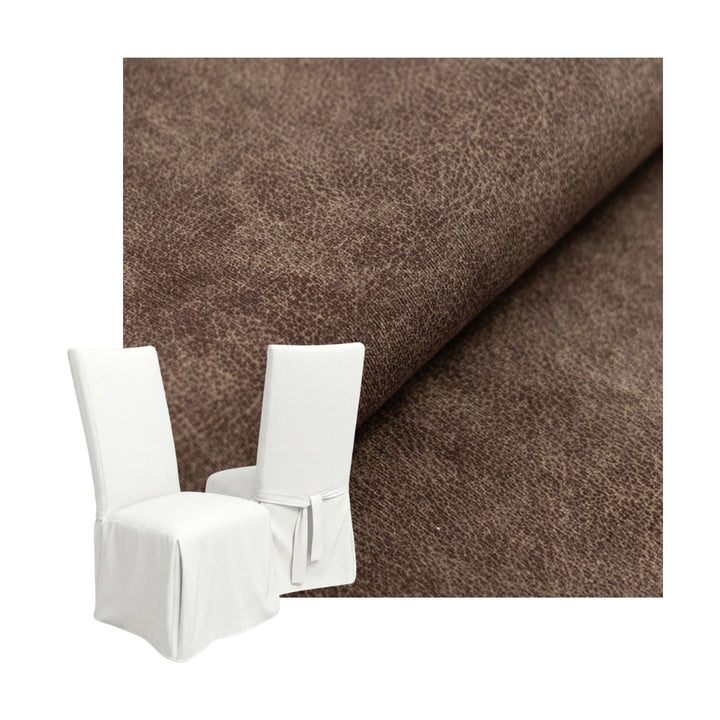 Saddle Brown SuedeTouch Custom Dining Chair Cover